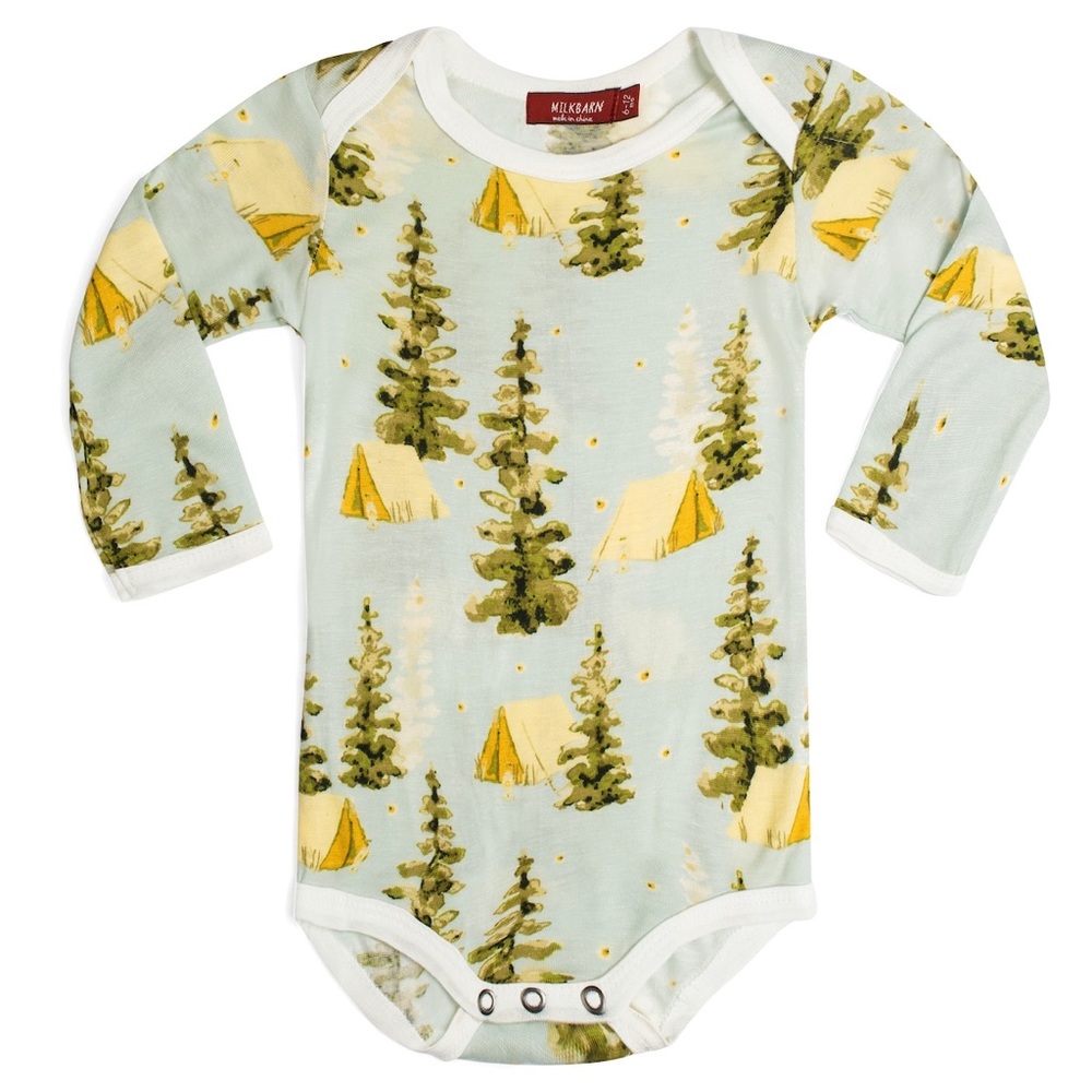 Milkbarn Kids Long Sleeve Bodysuit Camping